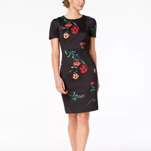 Calvin Klein Floral-Print Scuba Sheath Dress